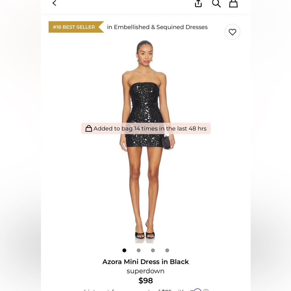 Superdown Sequin Mini Dress in Black